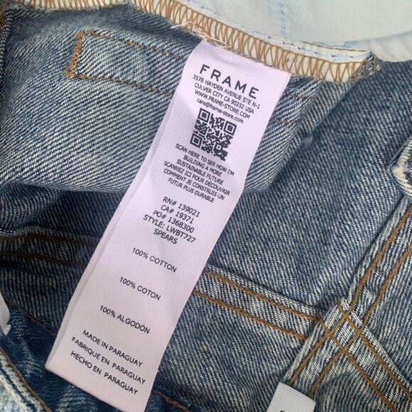 90s Y2k NWOT Frame Denim The Low Boot Distressed Jeans Sz 26 Lowrise Light Blue - Picture 9 of 10